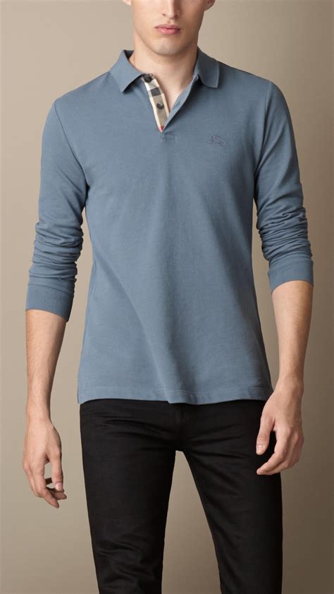 long sleeve burberry men shirt|Burberry long sleeve polo shirt.